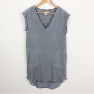 Anthro Cloth & Stone Fringe Hi Low Shift Dress